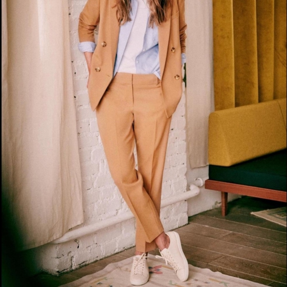 Sézane Gustavo Wool Blend Ankle Trousers in Camel Sz 38/ US 6